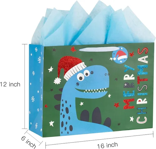 Miniatura 5 de Loveinside Bolsas de regalo de Navidad con tarjeta de felicitación, etiqueta de regalo y papel de seda para Navidad, vacaciones y fiestas, y más, 16