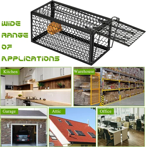 Miniatura 7 de Qualirey 1 Pieza Trampa Humana para Ratas Ardilla Listada Roedor Ratón Ardilla Trampa de 9.1 x 4.5 x 4.5 Pulgadas Animales Vivos Ratón Topillos