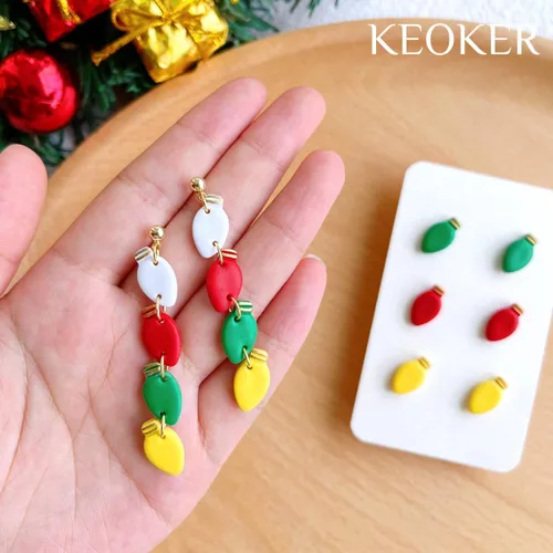 Miniatura 6 de Keoker Cortadores de arcilla polimérica de Navidad, 10 formas de arcilla, cortadores de arcilla de Papá Noel (tachuelas)