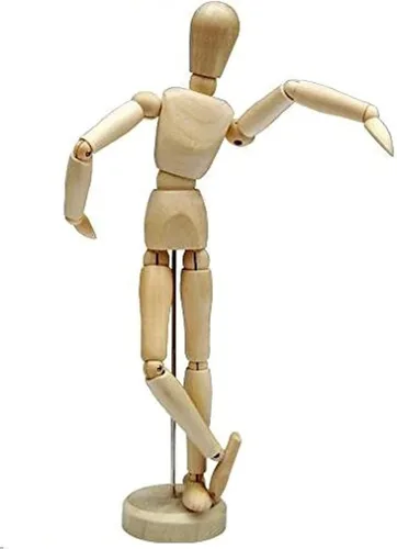 HSOMiD Maniquí articulado de madera de artistas de 12 pulgadas, perfecto para decoración del hogar, dibujo de la figura humana (A)