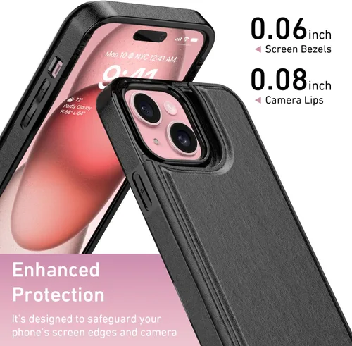 Miniatura 3 de FUNMIKO Funda tipo cartera para iPhone 13 con tarjetero, bloqueo RFID, protección de grado militar y obras de arte impresas con rayos UV, cierre