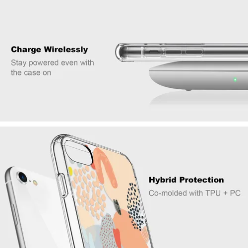 Miniatura 3 de ICEDIO para iPhone SE 2022, SE 2020, Funda para iPhone 8/7 con protector de pantalla, cubierta de TPU transparente con diseños de moda para niñas