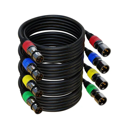 Miniatura 7 de Cables XLR, cable de micrófono de 3 pies, paquete de 10 unidades, XLR macho a hembra chapado en oro de 3 pines, cable de 10 colores, cable