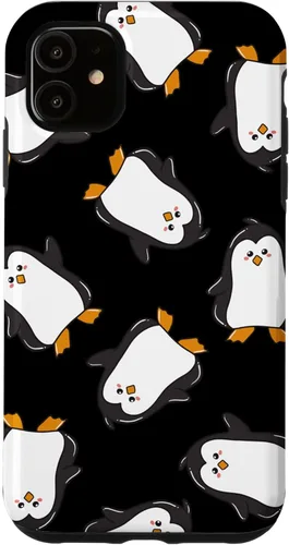 Carcasa para iPhone 11, diseño de pingüinos