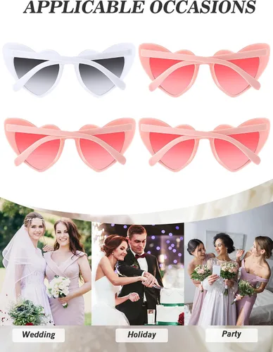 Miniatura 7 de Frienda 9 pares de lentes de sol en forma de corazón para mujer para despedida de soltera regalos de despedida de soltera