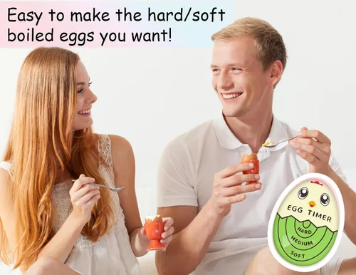Miniatura 6 de Lasubst Temporizador de huevos que va en agua para hervir huevos, suave y duro, verde +