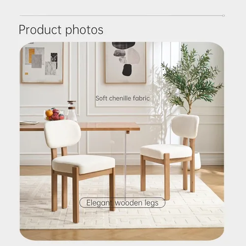 Miniatura 6 de Juego de mesa de comedor moderna para 6, 7 piezas, color crema, mesa de comedor ovalada blanca de 63 pulgadas con 6 sillas beige para apartamento, 1