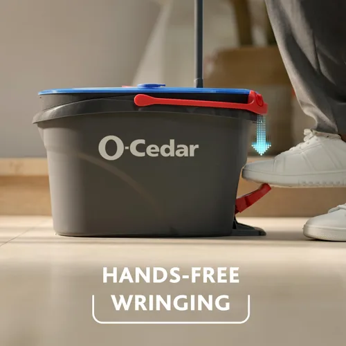 Miniatura 6 de O-Cedar EasyWring RinseClean Sistema de limpieza de suelos con cubo y fregona giratoria de microfibra con sobres de cítricos y lavanda