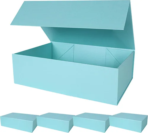Miniatura 33 de Aimyoo Cajas de regalo magnéticas Galaxy negras con tapas 13.8x9x4.3 pulgadas, caja grande de propuesta para dama de honor y padrino, caja plegable