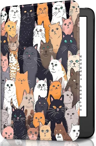 Miniatura 70 de Funda para Kindle básico de 6 pulgadas (11.ª generación), múltiples ángulos, piel sintética, delgada, con función de encendido y apagado automático