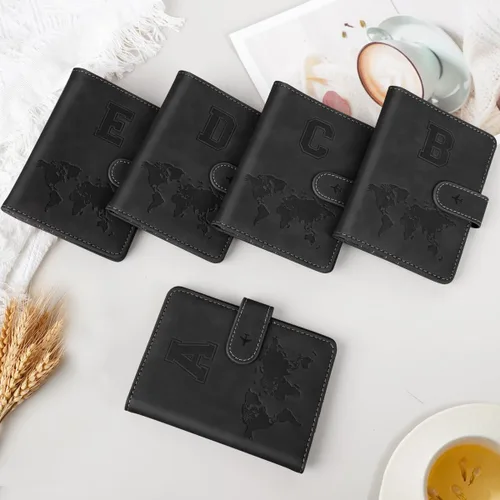 Miniatura 7 de Funda para Pasaporte Personalizada con Letra de la A a la Z, Billetera de Viaje con Bloqueo RFID, Funda para Pasaporte, Estuche para Pasaporte