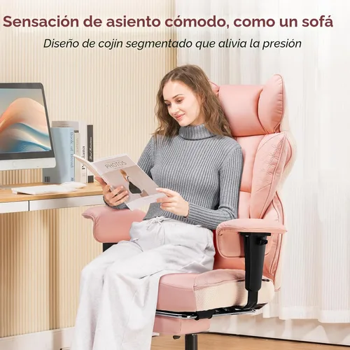 Miniatura 8 de COMHOMA Silla de oficina de escritorio, sillas de oficina grandes y altas, sillas ergonómicas para juegos con asiento ancho, silla de respaldo alto