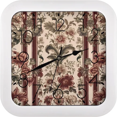 Miniatura 13 de 10" Square Modern Wall Clock,African Mud Cloth Tribal Print Kitchen Clocks Wall Battery Operated,Silent Non Ticking Unique Funny Cute Wall Clock for