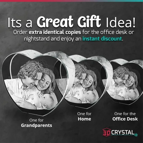 Miniatura 6 de Corazón de foto, regalos personalizados para esposa, papá, madre, abuelo, ella, mamá – Regalo personalizado con tu foto, regalos para parejas, base