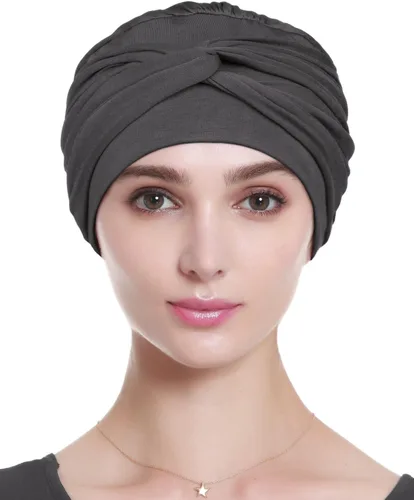 Miniatura 2 de Alnorm Gorro de quimioterapia, sombrero de viscosa de bambú para mujer, turbante para la cabeza para mujer