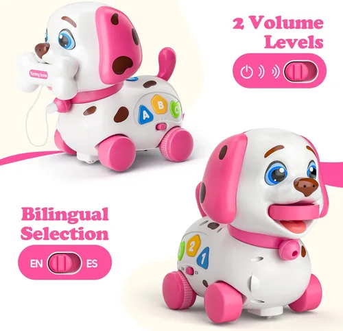 Miniatura 6 de Juguetes musicales para regalos de niña de 1 año, juguetes bilingües para bebés de 6 a 12 a 18 meses, regalos de primer cumpleaños para niñas, Rosa