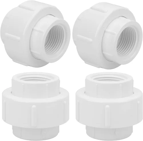 Miniatura 16 de Paquete de 10 Adaptadores Conectores de Acoplamiento de Tubería de PVC de Rosca Doble Hembra de 1 pulgada (F x F) SCH40 Acoplamiento de Tubería