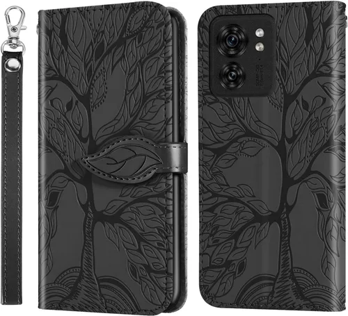 Miniatura 16 de Funda tipo cartera con tapa para Motorola Moto G Stylus 5G 2023, piel sintética, oro rosa, tarjetero y cierre magnético, función atril