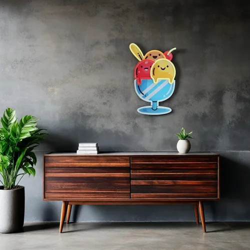 Miniatura 5 de Adorable letrero de neón de helado LED para decoración de pared, luz USB y batería para habitación de niños, dormitorio, sala de juegos, regalo