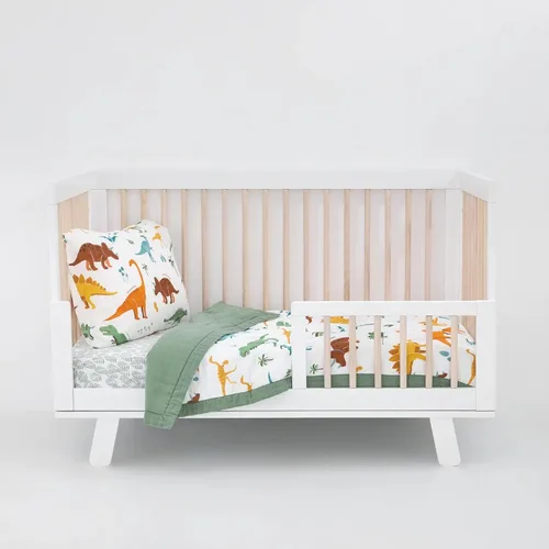 Miniatura 13 de Little Unicorn Juego de ropa de cama de 3 piezas para niños pequeños, incluye edredón, sábana para cuna y funda de almohada, tela de muselina suave