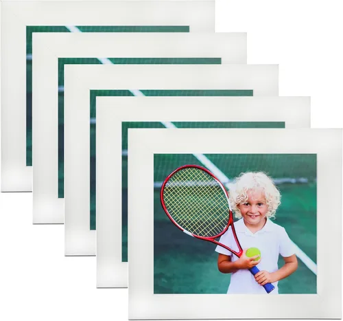 ArtToFrames Marco de fotos blanco de 16 x 24 pulgadas, paquete de 5, este marco de póster de MDF personalizado de 2.00 pulgadas es de color blanco,