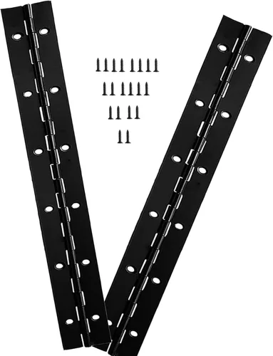 Miniatura 11 de 2 bisagras de piano resistentes, 8 pulgadas, 304 bisagras negras continuas y de piano, 0.05 pulgadas de grosor, 1.2 pulgadas de ancho abierto, ideal