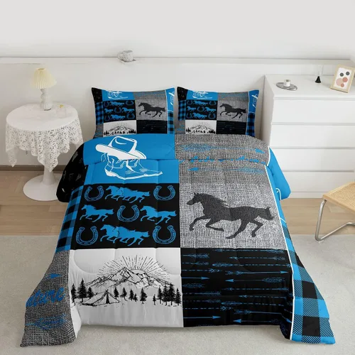 Miniatura 94 de Juego de edredón de oso y ciervo, tamaño individual, ropa de cama de animales salvajes de caza, colcha rústica de cabaña, casa de campo, cuadros