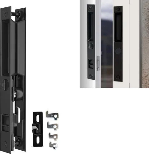 Miniatura 20 de Juego de manijas para puerta de vidrio deslizante, 6-5/8", negro - Reemplazo de manija de puerta de patio Gruesa para ambas puertas correderas