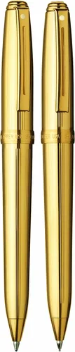 Sheaffer Prelude - Juego de bolígrafo y portaminas con acabado de placa de oro de 22 quilates con ribete de placa de oro de 22 quilates (SH/368-9)