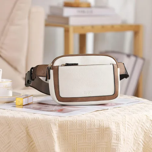 Miniatura 7 de CLUCI Riñonera para mujer, mini bolsa cruzada en todas partes, correa ajustable, piel vegana para mujer