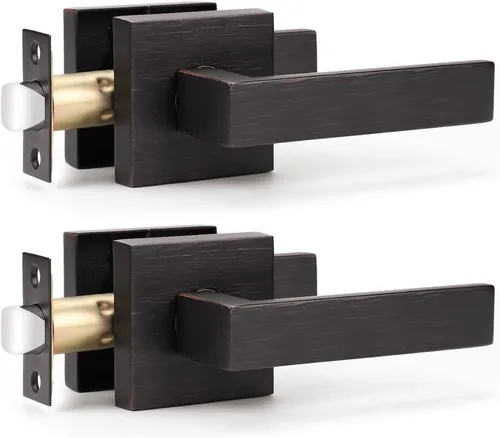 Miniatura 27 de KNOBWELL Paquete de 1 manija de puerta interior negra para uso en interiores, reversible para izquierda y derecha sin llave Negro