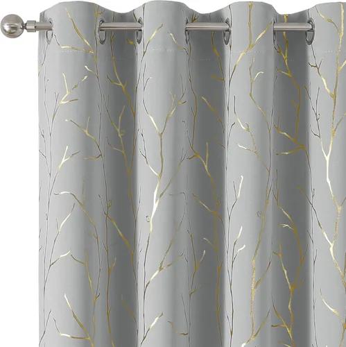 Miniatura 62 de BUHUA - Cortinas opacas blancas, cortinas plateadas, juego de 2 paneles de cortinas con ojales para dormitorio, elegante tratamiento de ventana