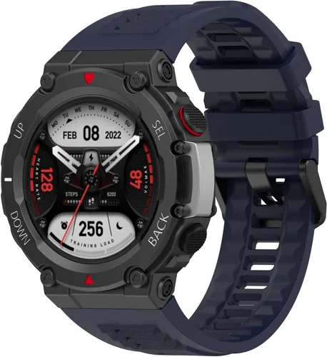 Miniatura 8 de TenCloud Paquete de 5 correas de repuesto compatibles con Amazfit T-Rex 2, correa de reloj inteligente resistente de silicona suave ajustable