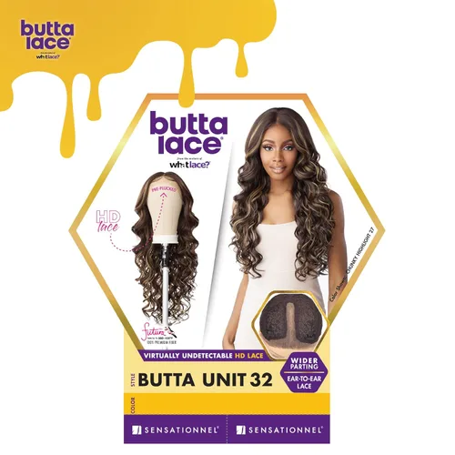 Miniatura 6 de Sensationnel Butta - Pelucas de encaje – Unidad 32 extra ancha de 5 pulgadas de profundidad, línea de cabello sintético previamente despuntada, sin