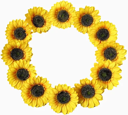Miniatura 14 de UKELER Girasoles artificiales amarillos de 23 pulgadas de altura, flores falsas hechas a mano con tallos de girasoles para decoración de bodas