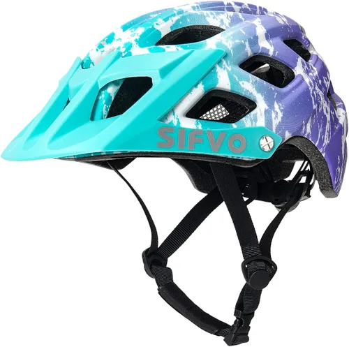SIFVO - Casco de bicicleta para niños, casco de bicicleta para niños y niñas de 8 años en adelante, con visera fresca, casco de bicicleta para azul