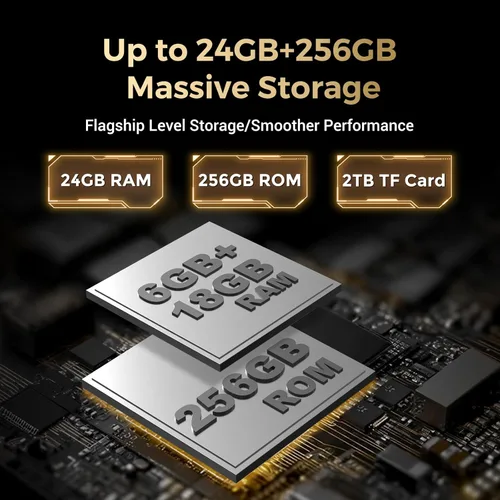 Miniatura 2 de FOSSIBOT Teléfono resistente F109S desbloqueado (2026), 24GB+256GB/2TB Android 15 Teléfono para juegos, 6.75 pulgadas FHD+1.32 pantalla dual