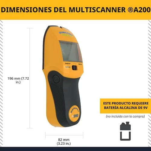 Miniatura 6 de Zircon MultiScanner A200 – Escáner de pared electrónico, detector de pernos y metales con detección de cables de corriente alterna en vivo, puntero