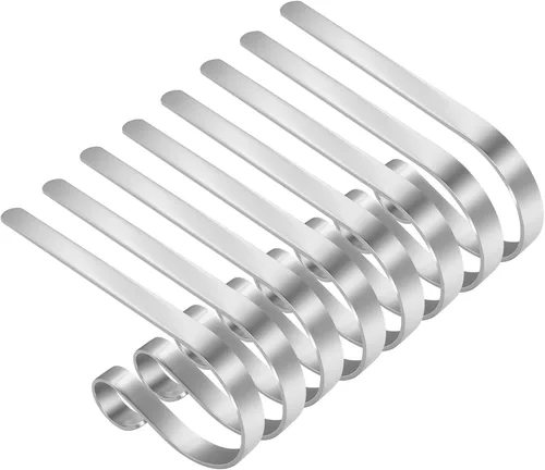 Miniatura 10 de Soporte para calcetines de Navidad para manto, soporte antideslizante y ajustable, ganchos de metal para calcetines, suministros de decoración