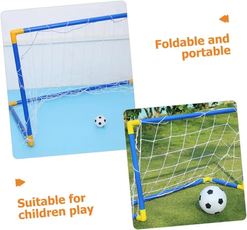 Miniatura 9 de STOBAZA Mini portería de fútbol plegable portátil para marco de plástico con red de portería para entrenamiento de fútbol en interiores y exteriores