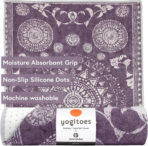 Miniatura 9 de Manduka Yogitoes Toalla para Esterilla de Yoga Caliente - 71" Agarre Activado por Humedad Protuberancias de Silicona Patentadas Altamente