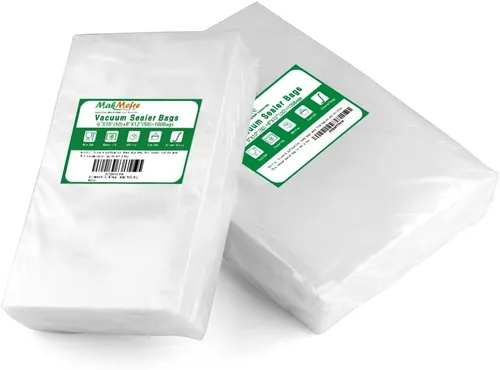 MakMeFre 100 bolsas selladoras al vacío, 50 unidades de cada tamaño de pinta de 6 x 10 pulgadas y un cuarto de galón de 8 x 12 pulgadas para