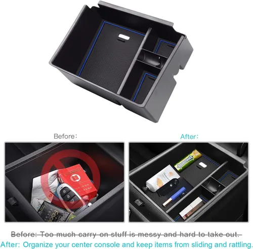 Miniatura 3 de CDEFG Bandeja organizadora de consola central para Santa Cruz 2022 2023 2024/2024 Tucson Limited, caja de almacenamiento híbrida para reposabrazos