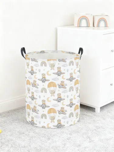 Miniatura 7 de Cesta de lavandería para niños, cesta de lavandería de animales, cestas de almacenamiento plegables para decoración del hogar, oficina, organizador