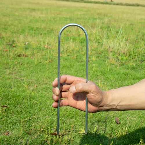 Miniatura 6 de Anclas de Estacas de Trampolín de Servicio Pesado para Vientos Fuertes Tipo U con Puntas Agudas Anclajes de Suelo de Seguridad de Acero Galvanizado