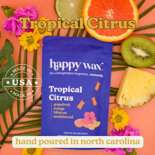 Miniatura 5 de Happy Wax Cera de oso perfumada tropical cítrica – Natural fuerte perfumada infusión de verano con aceites esenciales – No tóxica y segura