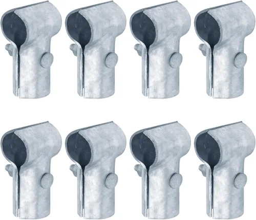 Miniatura 5 de Paquete de 8 abrazaderas de riel de extremo de 1-3/8 pulgadas x 1-3/8 pulgadas para valla de eslabones de cadena estructural Conectores de tubería