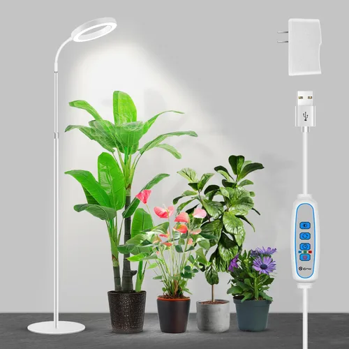 Miniatura 9 de Garpsen Luces de cultivo para plantas de interior, luz LED de espectro completo con soporte, 3 modos de color, lámpara de cultivo de pie
