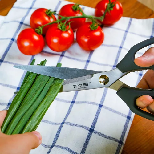 Miniatura 6 de TECHEF Tijeras de cocina, tijeras multiusos, aptas para lavavajillas, tijeras de carne de alta resistencia, tijeras de aves de corral, acero Scissors