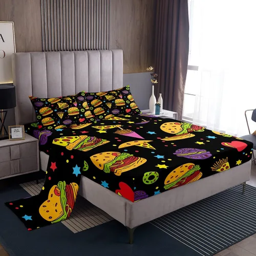 Miniatura 46 de Feelyou Juego de sábanas para niños con diseño de aguacate, ropa de cama bonita con frutas para niños y niñas, 1 sábana encimera y 1 sábana bajera